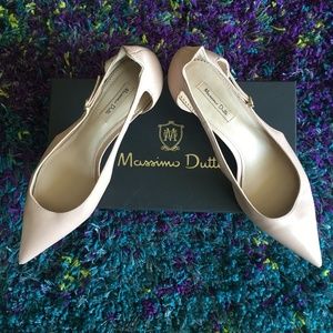 Massimo Dutti Nude Nappa Leather Court Shoes